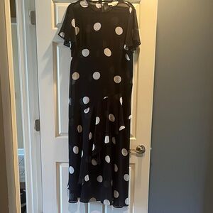 Loft Chiffon Polka Dot Dress